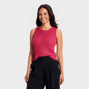 Women's Crewneck Drop Needle Pullover Sweater Tank - A New Day