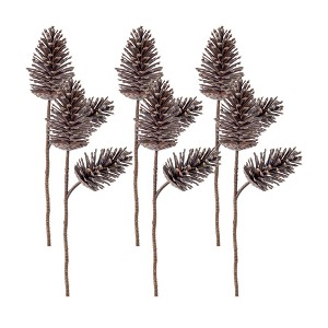 Decorative Pine Cone Picks – 28" Tall Christmas Floral, Set of 6 by Melrose - 1 of 3