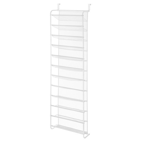 36 in. H 24-Pair White Plastic Shoe Rack