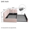 Sapphtopaz Daybed Bed Frame with Velvet Upholstered Sofa Bed with Metal Slatted Frame Bed for Bedroom, Apartment - 4 of 4