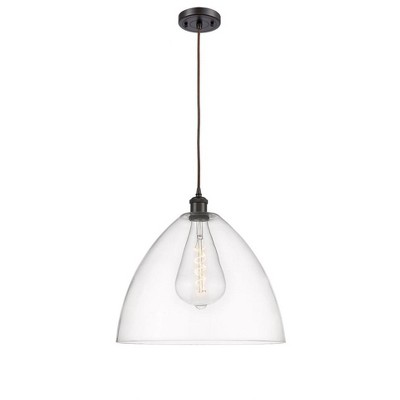 Bristol Glass - 1 Light Pendant In Industrial Style-18.75 Inches Tall and 16 Inches Wide