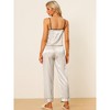 cheibear Women's Satin Silky Summer Camisole and Pants Sleepwear Pajama Sets - 4 of 4