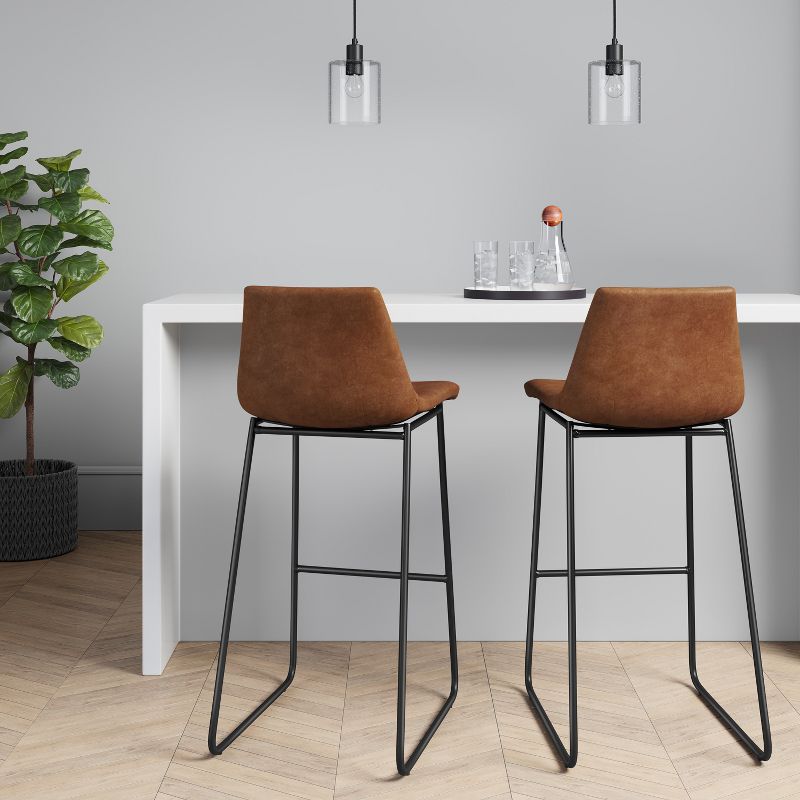 Bowden Faux Leather Barstool - Threshold™, 2 of 10