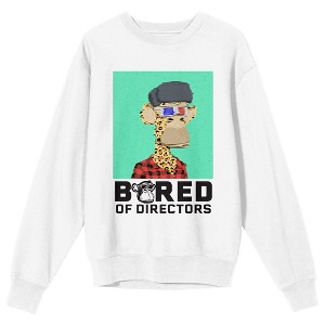 Bored Of Directors Bored Ape Sketchy Art Crew Neck Long Sleeve Women's White Sweatshirt - 1 of 3