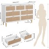 Coucheta Rattan 7 Drawer Dressers for Bedroom,  Large Chest of Drawers for Closet with Wide Top, Tall Dresser with Deep Drawers,Long Wooden Dresser - 3 of 4