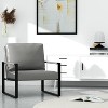 Hooseng Modern Style PU Leather Accent Armchair With Backrest And Seat Cushions, Comfy Upholstered Lounge Chair With Metal Frame And Ergonomic Design - 3 of 4