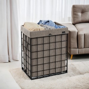 Laundry Hamper, 23.8 Gal. (90L) Laundry Basket, Collapsible Clothes Hamper, Removable and Washable Liner for Bedroom Bathroom - 1 of 4