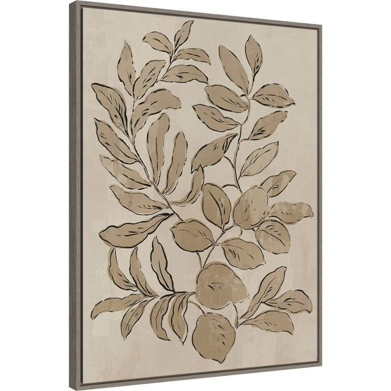 23&#34; x 30&#34; Leaves Sketches I by Asia Jensen Framed Canvas Wall Art Print - Amanti Art, 3 of 10