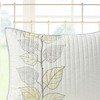NicBex Bedding Comforter Sets 6 Piece Bedding Set Floral Style Leaf Embroidered Reversible Quilt with Throw Pillows, Blue+White - 4 of 4