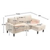 NicBex Chenille Reversible Sleeper Sectional Sofa with Storage Chaise for Living Room,Apartment,Office,Beige - 3 of 4