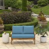 ARDEN Outdoor Loveseat Cushion Set, 48 x 24, Water repellent, Fade Resistant, Cushion Set for Couch, Bench, and Swing 48 x 24, French Blue Texture - 2 of 4