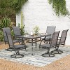 VisioGear Patio Accent Table Sets, 7-Piece Outdoor Table and Chairs Set, Patio Table with Umbrella Hole for Backyard, Gray, 21.7"*21.7"*40.2" - 3 of 4