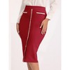 INSPIRE CHIC Women's High Waist Business Work Tweed Trim Button Decor Bodycon Skirts - 4 of 4