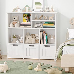 Toy Storage Cabinet with Drawers, Children's Toy Shelf Kids Bookcase Floor Storage Organizer, Large Open Bookhelf for Playroom,Bedroom,Nursery School - 1 of 4