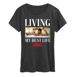 Women's - Scarface - Living My Best Life Short Sleeve Graphic T-Shirt - 1 of 4