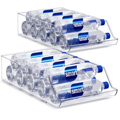 Sorbus Set of 2 Water Bottle Organizer Bins - Can and Bottle Holder Drink Dispenser - for Fridge, Pantry, Kitchen Organization and Storage