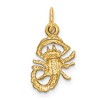 Black Bow Jewelry 14k Yellow Gold Scorpio the Scorpion Zodiac Satin & Diamond Cut Charm - 3 of 4