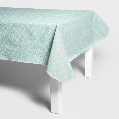 84"x60" Polka Dot Textile Tablecloth White with Multi Dots Easter Tablecloth 