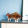 HomeRoots 9" Clear Brown and Black Murano Glass Bull Figurine Tabletop Sculpture - 2 of 4