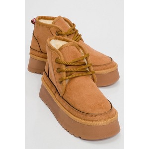 Ovela - Cognac Chunky Sole Lace-Up Sport Boot (Women) | Prologue Shoes - 1 of 4