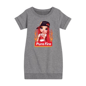 - Rainbow High - Pure Fire Graphic Short Sleeve Fleece Dress - 1 of 4