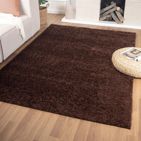 Luxe Weavers Modern Shag Geometric Area Rug, Brown 5x7