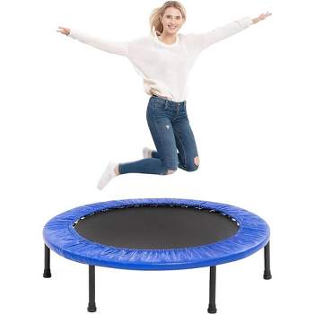 Syncfun 38" Mini Trampoline, 4-Way Folding Trampolines with Safety Pad, Fitness Rebounder Trampoline for Adults Kids Indoor Outdoor Exercise Workout