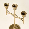 Scalloped Brass 3ct Taper Candelabra Antique Finish - Hearth & Hand™ with Magnolia: Farmhouse Candle Holder Decor - 3 of 3