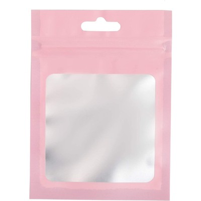 Sparkle and Bash 120 Pcs Pink Resealable Smell Proof Bags, Clear Plastic Bag for Food Storage Party Favors, 3.5x4.7"