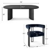 7-Piece Dining Table Set with Velvet Chairs, Modern Oval Black Table & Upholstered Armchairs with Metal Legs for Dining Room-Maison Boucle - 3 of 4