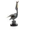 SPI Home Brass Pelican Eating Fish Sculpture – 15" Coastal Wildlife Figurine - 2 of 3