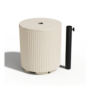 FONTOI Umbrella Base, Movable Umbrella Base, Portable Umbrella Base for Patio Garden, Beige, 14.8"*16.7"*14.8" - 1 of 4