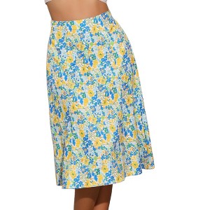INSPIRE CHIC Women's Print Floral Peasant Elastic Waist A-Line Midi Skirts - 1 of 4