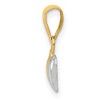 Black Bow Jewelry 14k Yellow Gold with White Rhodium Hollow Two Heart Pendant, 10mm - 2 of 4