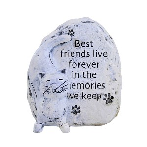 Roman 3.5 Inch Cat Memorial Stone Bereavement Kitty Feline Animal Figurines - 1 of 3