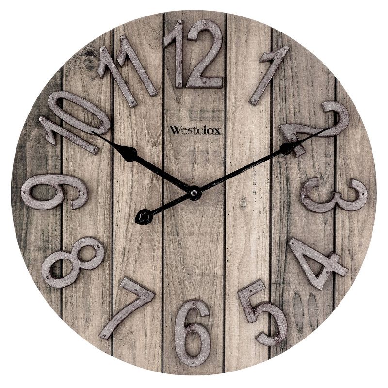 15.5&#34; MDF with Raised Numbers Wall Clock - Westclox, 1 of 9