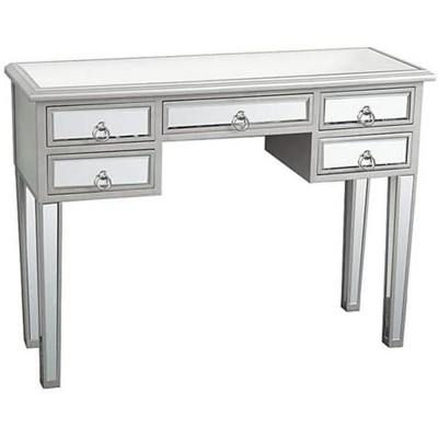 Mirrored Desk Vanity Table with 5 Drawers for Home Bedroom Storage Five Draws