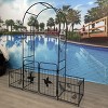 Double Door Metal Garden Arch for Plant,Arbor Trellis for Climbing Plants,Outdoor Wedding and Party Archway,Sturdy Iron Plant Support-Coolbibila - 3 of 4