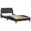 vidaXL Bed Frame with Headboard Black 39.4 in.x74.8 in. Twin Faux Leather - 2 of 4
