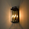 C Cattleya 2-Light Matte Black Outdoor Wall Light with Gold Reflector and Clear Glass Shade - 2 of 4