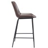 Zuo Modern Byron Counter Stool – Brown Faux Leather, Matte Black Steel Frame – 38.6” Height – Mid-Century Modern Design - 4 of 4
