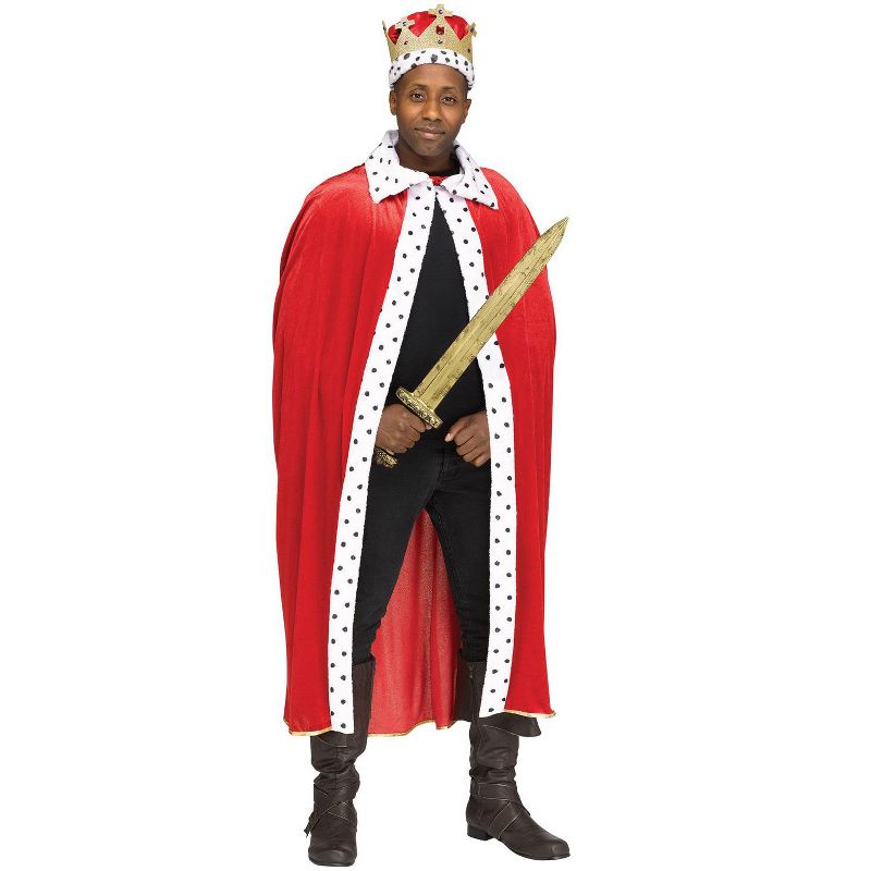 Fun World Red King Robe/Crown Men's Costume, 1 of 3