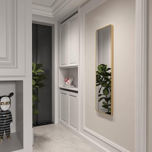 CAVINAS 47"x14" Over The Door Mirror,Space Saving Full Length Mirror Door Hanging with Aluminum Frame,Full Body Mirror for Bedroom & Living Room - 1 of 4