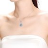 Guili 1ctw Sophisticated Drop Pendant Necklace with Lab-Created Moissanite in a Halo Cluster Setting – Elegant and Radiant Design - image 2 of 2