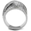 Slickblue Layered CZ Ring for Women, Silver Overlap Band Style, Pave Stones, Polished Stainless Steel, Size 5–10 - 3 of 4