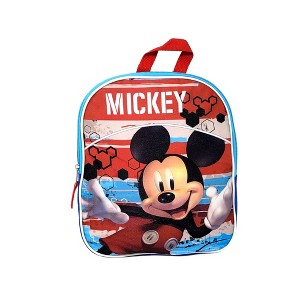 Disney Mickey Mouse Backpack 11" Mini Toddler Boys Girls Red Blue - 1 of 4