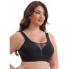 INSPIRE CHIC Women's Mesh Plunge Wirefree Full Coverage Wide Straps Seamless Lightweight Soft Breathable Bras - 4 of 4