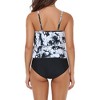 Green Tankini Swimsuit for Women High Waisted Bathing Suit Ruched Bikini Bottom Tummy Control Swimsuit - 3 of 4
