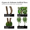 Cypress & Alabaster | Handmade 6' Artificial Wisteria Tree In Home Basics Plastic Pot Made With Real Wood And Moss Accents - 3 of 4