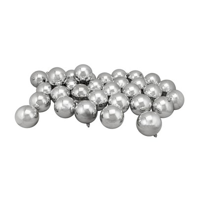 Northlight 32ct Shatterproof Shiny Christmas Ball Ornament Set 3.25" - Silver